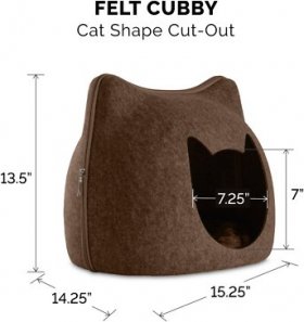 FurHaven Kitty-Shaped Felt Cubby Cat Bed