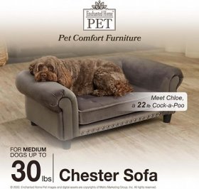 Enchanted Home Pet Chester Sofa Cat & Dog Be, Grey