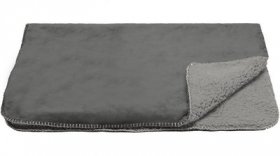 FurHaven Orthopedic Plush & Suede Sofa Dog & Cat Bed & Blanket, Gray, Large