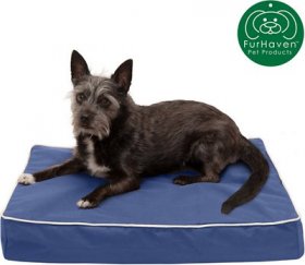 FurHaven Indoor/Outdoor Solid Memory Foam Cat & Dog Bed w/Removable Cover