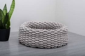 Mau Lifestyle Velvety Hand Woven Single Weave Cat Bed, Taupe