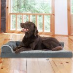 FurHaven Two-Tone Deluxe Chaise Orthopedic Dog Bed w/Removable Cover