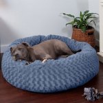 FurHaven Curly Fur Bolster Dog Bed w/Removable Cover