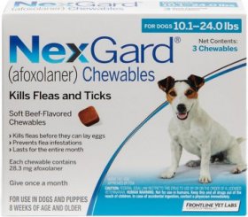 NexGard Chew for Dogs, 10.1-24 lbs, (Blue Box)