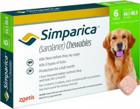 Simparica Chewable Tablet for Dogs, 44.1-88 lbs, (Green Box)