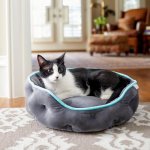 Frisco Crown Quilted Cat & Dog Bolster Bed