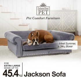 Enchanted Home Pet Jackson Dog Sofa, Grey, Large