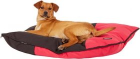 Dogzilla Pillow Dog Bed w/Removable Cover, Red/Black