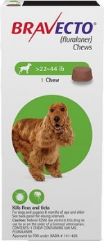 Bravecto Chew for Dogs, 22-44 lbs, (Green Box)