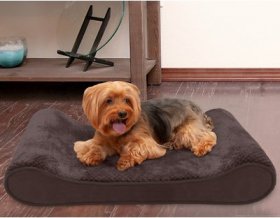 FurHaven Minky Plush Luxe Lounger Memory Foam Dog Bed w/Removable Cover