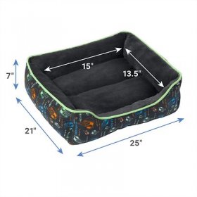 STAR WARS THE MANDALORIAN'S THE CHILD Bolster Cat & Dog Bed, Black Patterned