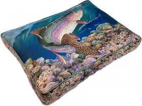 Guy Harvey Rainbow Country Pillow Dog Bed w/ Removable Cover