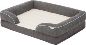Frisco Plush Orthopedic Front Bolster Cat & Dog Bed w/Removable Cover