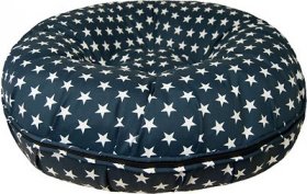 Bessie + Barnie Star Banner Bagel Pillow Dog Bed w/Removable Cover
