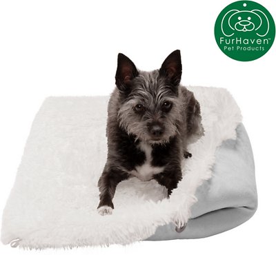 FurHaven Self-Warming Convertible Cuddle Mat Bolster Cat & Dog Bed