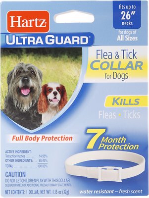 Hartz UltraGuard Flea & Tick Collar for Dogs, up to 26\" Neck, 1 Collar (7-mos. supply)