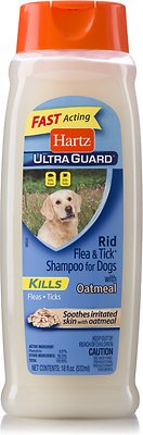 Hartz UltraGuard Rid Flea & Tick Oatmeal Dog Shampoo, 18-oz bottle