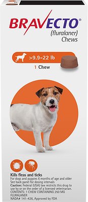 Bravecto Chew for Dogs, 9.9-22 lbs, (Orange Box)